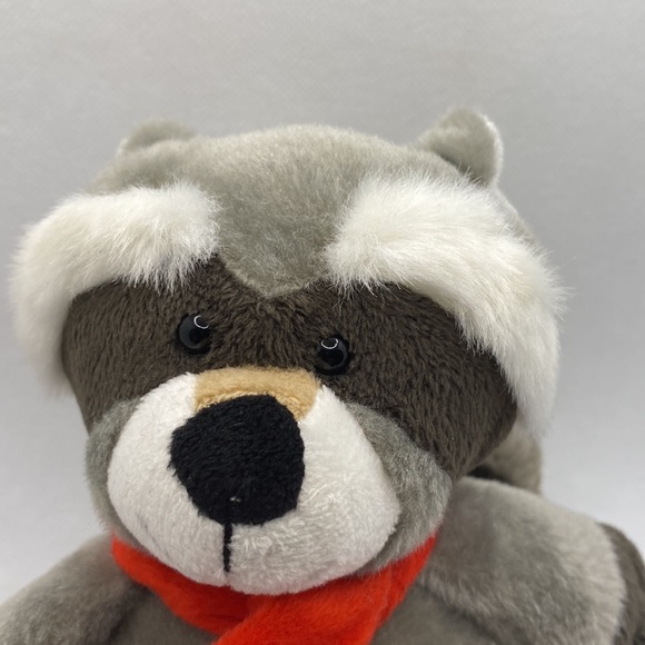 Kinder Ferrero Raccoon Christmas 8” Cuddly Soft Plush Stuffed Toy Red Scarf - Picture 2 of 9